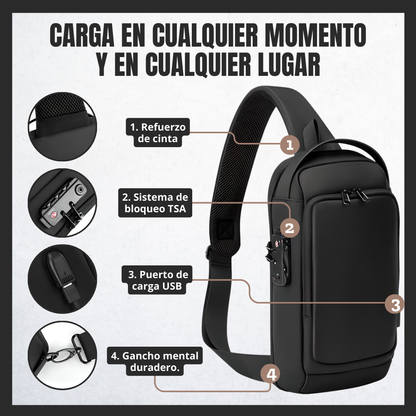 SecureX | Mochila cruzada antirrobo