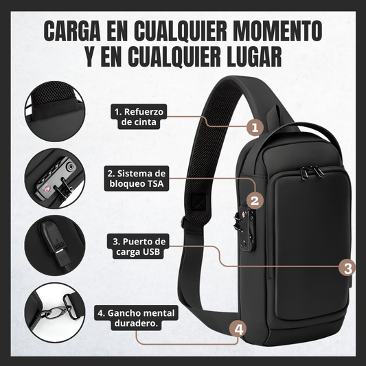 SecureX | Mochila cruzada antirrobo